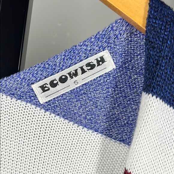 Ecowish Open front Striped Multicolor Cardigan - Picture 3 of 4